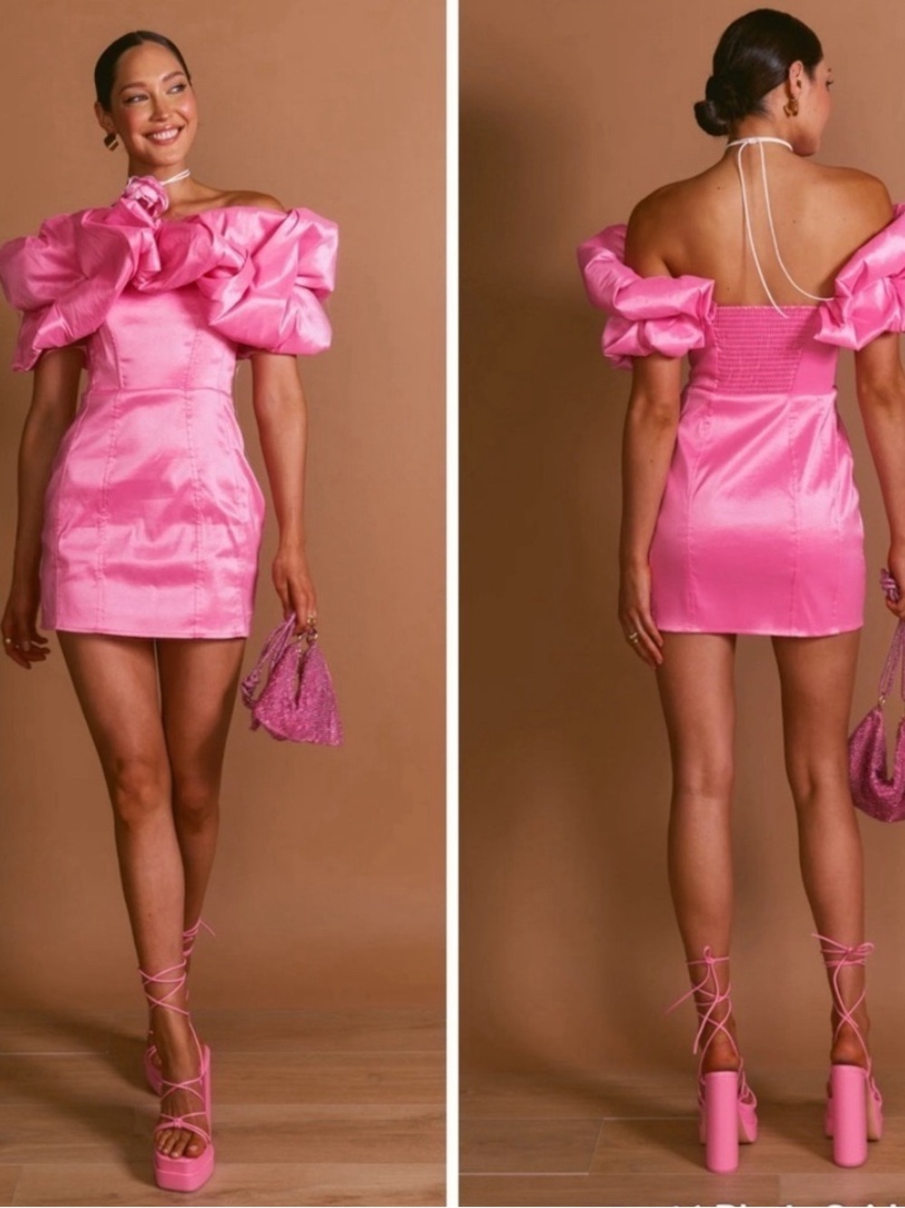 Show Me Your Mumu Puff Sleeve Mini Dress